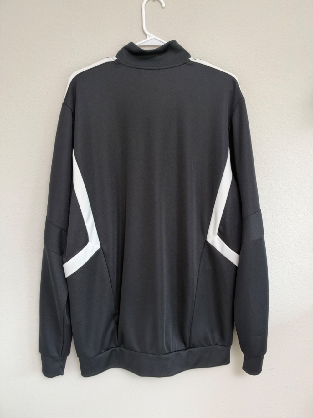 Adidas Men's XL Black White 3 Stripe Climalite Full Zip Track Jacket - Picture 5 of 8